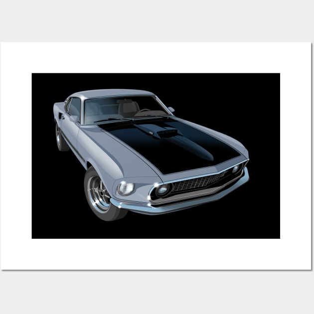 1969 ford mustang mach 1 Wall Art by candcretro